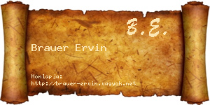 Brauer Ervin névjegykártya